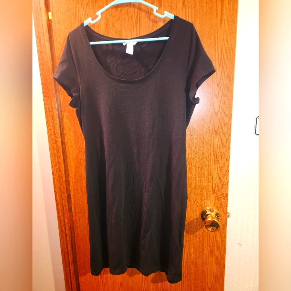 💓 3/$15 H&M Women's Large Solid Black Dress